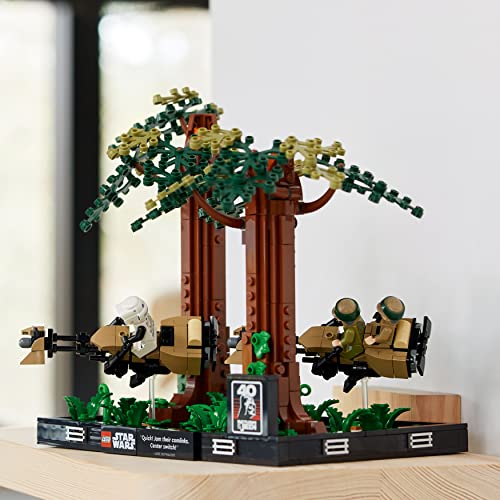 Star Wars Endor Speeder Chase Diorama 75353 - Set di decorazioni per la casa per adulti, collezione classica con minifigure di Luke Skywalker e Principessa Leia, divertente regalo di compleanno - Lego - Immagine 8
