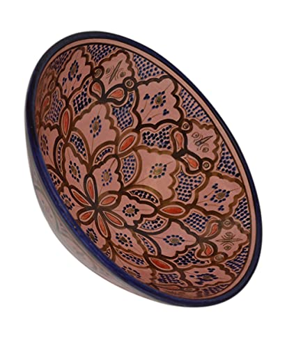 Ceramic Bowls Moroccan Handmade Serving Bowl Large 12 Inches Across Multicolored Safi #TOP3
