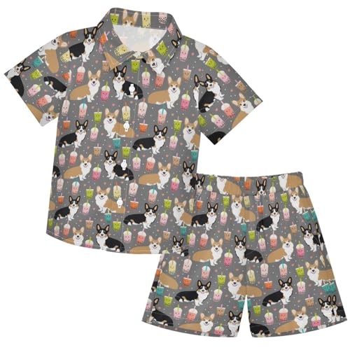 Image of visesunny Little Boys Short Sleeve T-Shirt Beach Shirts for kids children Casual Shorts Set Summer Clothes Outfits