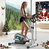 Vélo elliptique Magnétique avec 16 Niveaux de Résistance,Bluetooth App,Pulse Rate Grips & LCD Monitor,Pédale antidérapante,Velo elliptiques pour la Maison avec Capacité Max 130KG
