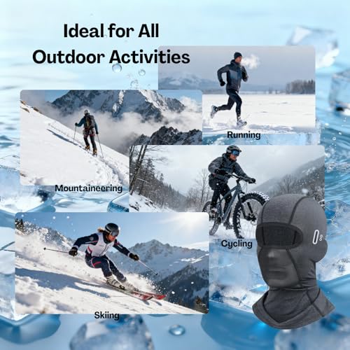 Image of TecoKart Balaclava for Men - Full Face Ski Mask with Glasses Slot, Breathable Balaclava Mask for Women & Men, Lightweight Ski Mask for Men for Riding, Running & Outdoor Sports Black