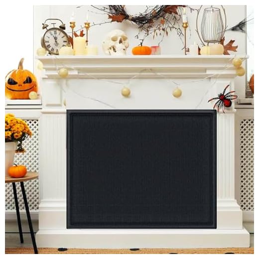 Magnetic Fireplace Draft Stopper for Overnight Heat Loss Fireplace Cover Chimney Insulation Blocker Blanket Black (Medium 39" W x 32" H)