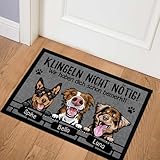 SpecialMe® Fußmatte Hund mit Namen personalisiert (1-3) Klingeln Nicht nötig Geschenk für Hundebesitzer rutschfest & waschbar schwarz 60x40cm