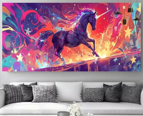 Canevas Broderie Diamant Cheval Abstrait 5D | Artisanat de Luxe XXL 70x210cm