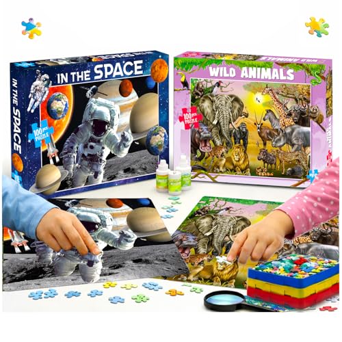 Image of Castle Jigsaw Puzzles for Kids and Childrens - Realistic Illustration Challenging Brain Booster Gifts, Fun and Creative Fun Game - Ages 5+ (500 Pcs) (Space + Animal)
