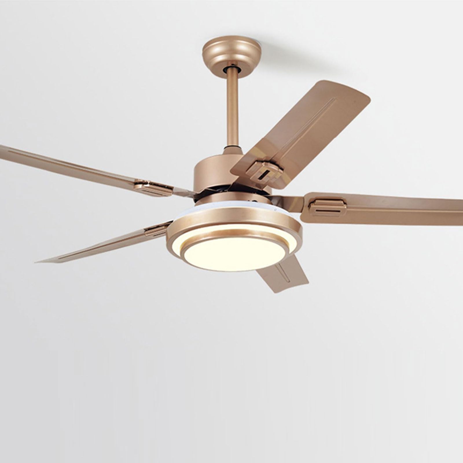 HXYSXHJUO Industrial Ceiling Fan with Light & Remote Control 5-speed Fixture 5 Stainless Steel Blades Quite Fans Or Kitchen Bedroom Living Room Patio Indoor