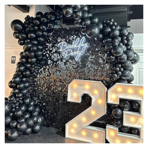 Fond mural scintillant noir de 24 dalles pour une deco anniversaire chic