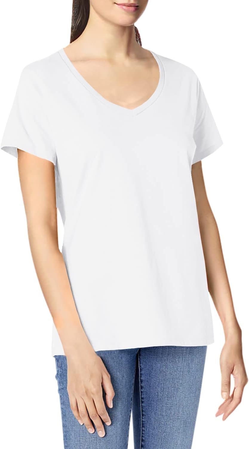 Hanes Women’s Nano Premium Cotton V-Neck Tee