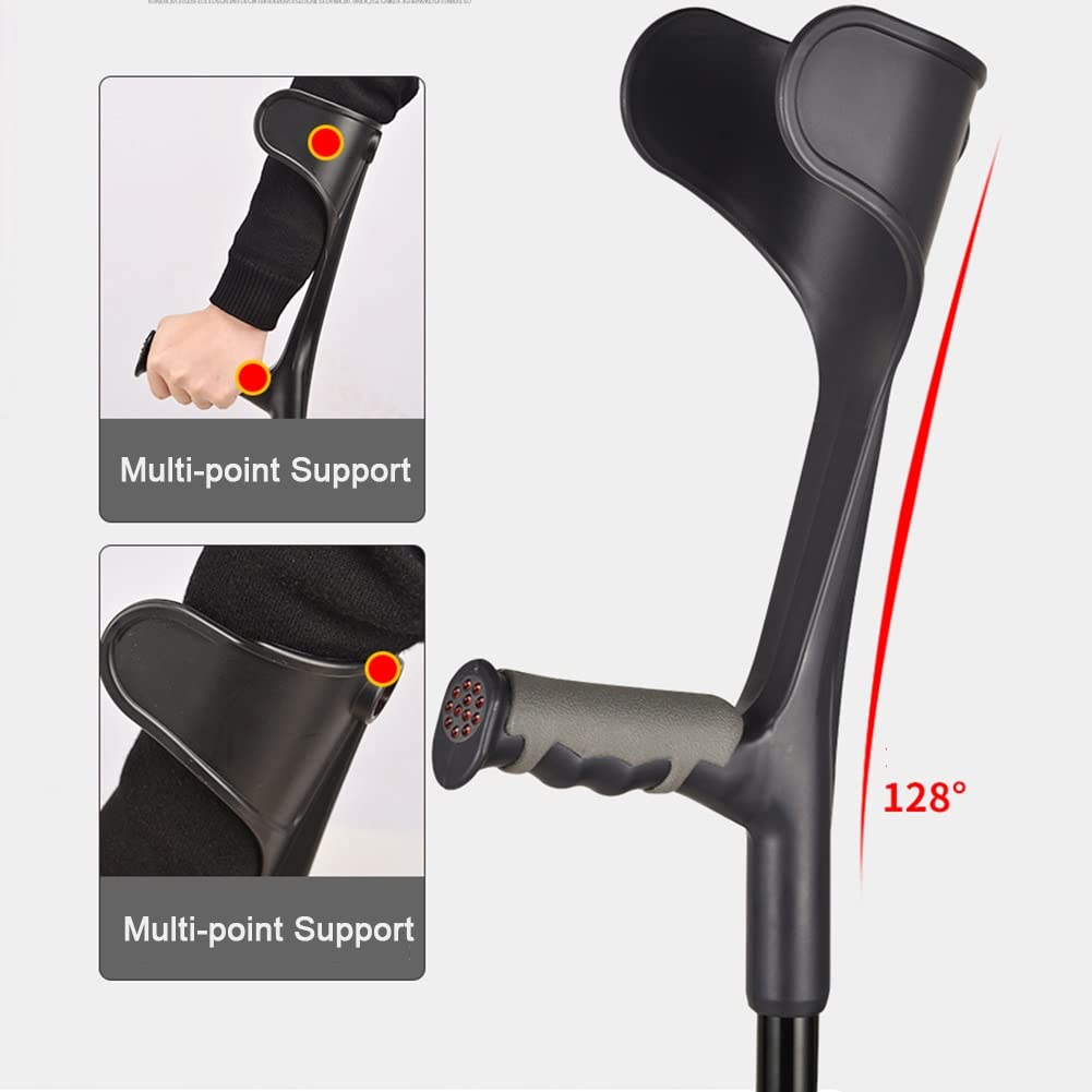 WolFum Muletas Plegables para Viajes, Bastones para Caminar Ajustables para Adultos, Andador Médico para Ancianos de Aluminio, Altura Aplicable: 140-185 cm/4' 5''-6' (Color : Silver,