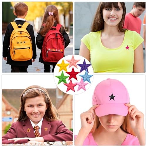 102 PCS Star Iron On Patches, 34 Colors Mini 5 Star Embroidered Patches Star Sew on Patches Decorative Patches Appliques Embellishments for DIY Craft, Clothing, Backpack, Hat and Jacket - Thumbnail 5