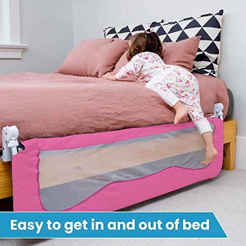TotCraft Bed Safety Rails for Toddlers - Bed Rail Guard for Queen, King, Full Szie, Twin Mattress Bed (Pink, 59x19.5 Inch (Pack of 1)) - Thumbnail 4