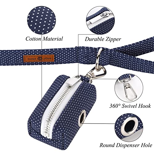 Image of Lionet Paws Cute Dog Poop Bag Holder with Dog Poop Bag for Leash, Cotton Dog Bag Dispenser, Matching Dog Collar