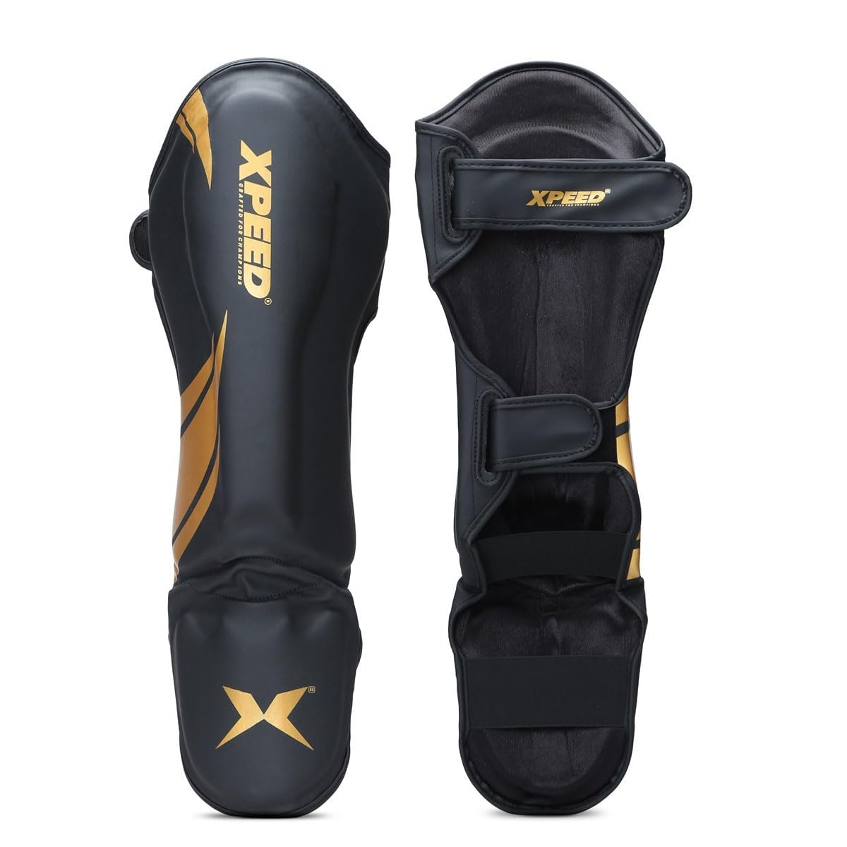 XPEED XP1806 Shin Pad/Shin Guard for Men and Women | Training Practice and Sports | Ultra Light Weight Shinguard with Ankle Adjustable | Hook and Loop Closure System (L, Yellow)-image-4