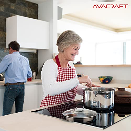 Avacraft Stainless Steel Stockpot With Glass Strainer Lid, 6 Quart Pot, Saucepan Cookware, Side Spouts, Multipurpose Stock Pot, Sauce Pot, Soup Pot In Our Pots And Pans, Induction Pan (6Qt) #TOP7