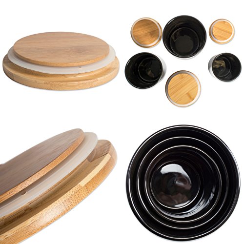 DII Kitchen Accessories Retro Collection, Ceramics, Canister Set, Black, 3 Piece