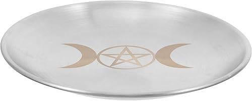 OSALADI Pentagram Moon Altar Plate Ritual Burning Candelabro Incienso Offering Bowl para brujería, suministros de tarot wicca