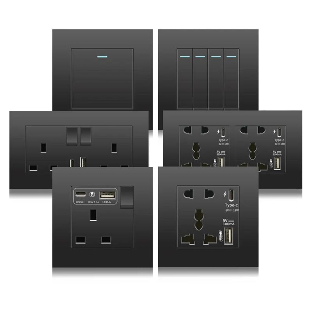 Prise Murale 13A Avec Prise De Charge Rapide USB 18W, Prise De Courant Murale Avec Chargeur USB universal-AC-18W