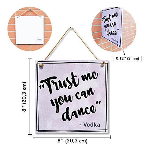 Carispibet Trust Me You Can Dance Home Signs Funny Bar Signs Decorative Signs For Bars Restaurant Cafés Wall Décor Art 8" X 8" #TOP1