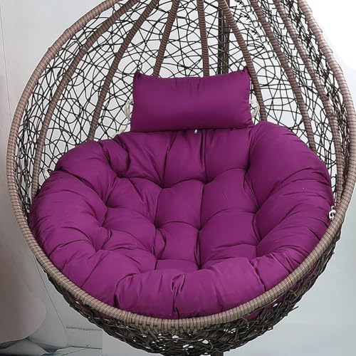 Utomhushängande stolskudde, vattentät och tvättbar, 90 cm, mörklila, för hängmattor, korgstolar och gungstolar.