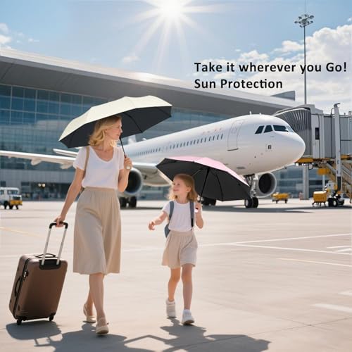 BAODINI Travel Essentials Mini Umbrella for Purse With Case Small Compact UV Sun Protection Lightweight Tiny Pocket Manual Open Close Umbrella for Women Kids and Men Fits Purse Backpack by BAODINI - Image 3