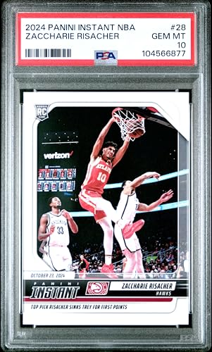 Graded 2024 Panini Instant NBA Zaccharie Risacher #28 Rookie RC Basketball Card PSA 10 Gem Mint