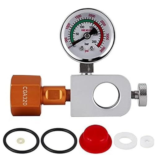 Bpqiang Pink Co2 Refilling Adapter With 3500Psi Pressure Gauge, Soda Terra Co2 Refill For Filling Soda,Art Cylinder