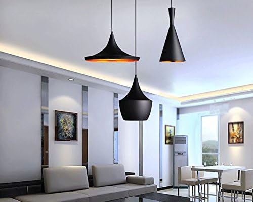 Retro Vintage Pendant Light Shades Contemporary Pendant Ceiling Light Black Metal Ceiling Lighting E27 Light Lamp Fixture (Type B)
