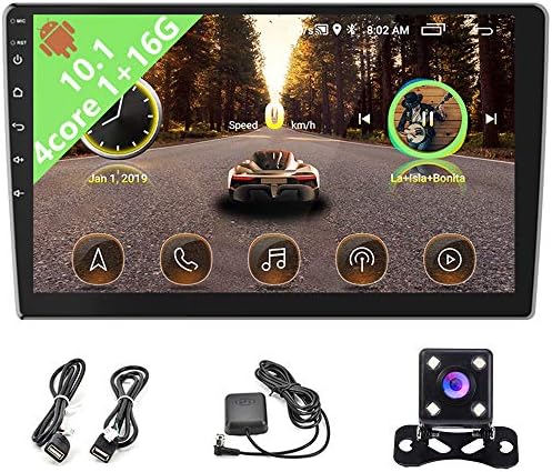 Android 10 inch Double Din Car Stereo Audio HD 1080P Touchscreen in-Dash GPS Navigation Head Unit Support WiFi Bluetooth FM Radio EQ ASP USB Android/iOS Mirror Link + Rear View Camera