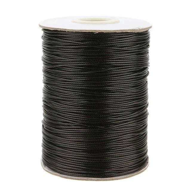 Nici do szycia，Nić poliestrowa Nici do szycia, woskowana żyłka sznurkowa okrągła czarna czerwona biała bawełniana lina sznurkowa(Dark Brown,Diameter 1.5mm)