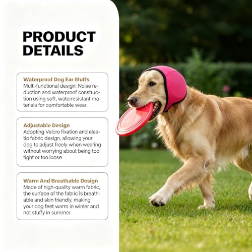 Image of Dog Ear Muffs, No Flap Ear Wraps for Dogs Hematoma - Waterproof Elastic Ear Cover with Calming Hoodie