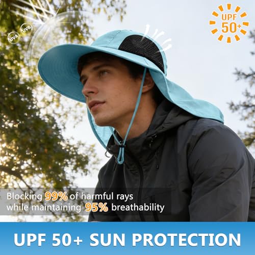 Image of Sun Hat for Men Women with Neck Flap,UPF 50+ UV Protection Fishing Hat