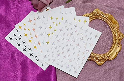 Stars Nail Art Stickers Decals 6Sheets Nail Art Supplies 3D Self-Adhesive Nail Art Decoration Stars Holographic Laser Design Nail Art Accessories Women And Girls Diy Acrylic Nail Art #TOP1
