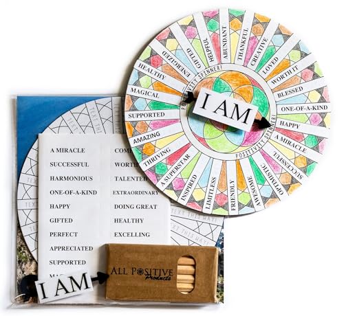 I AM Positivity Spinner - Social Skills and Therapy Games, A Feelings Game Wheel for Kids That Develops Emotional Support and Explores Joy, Kindness, Care and Self Love