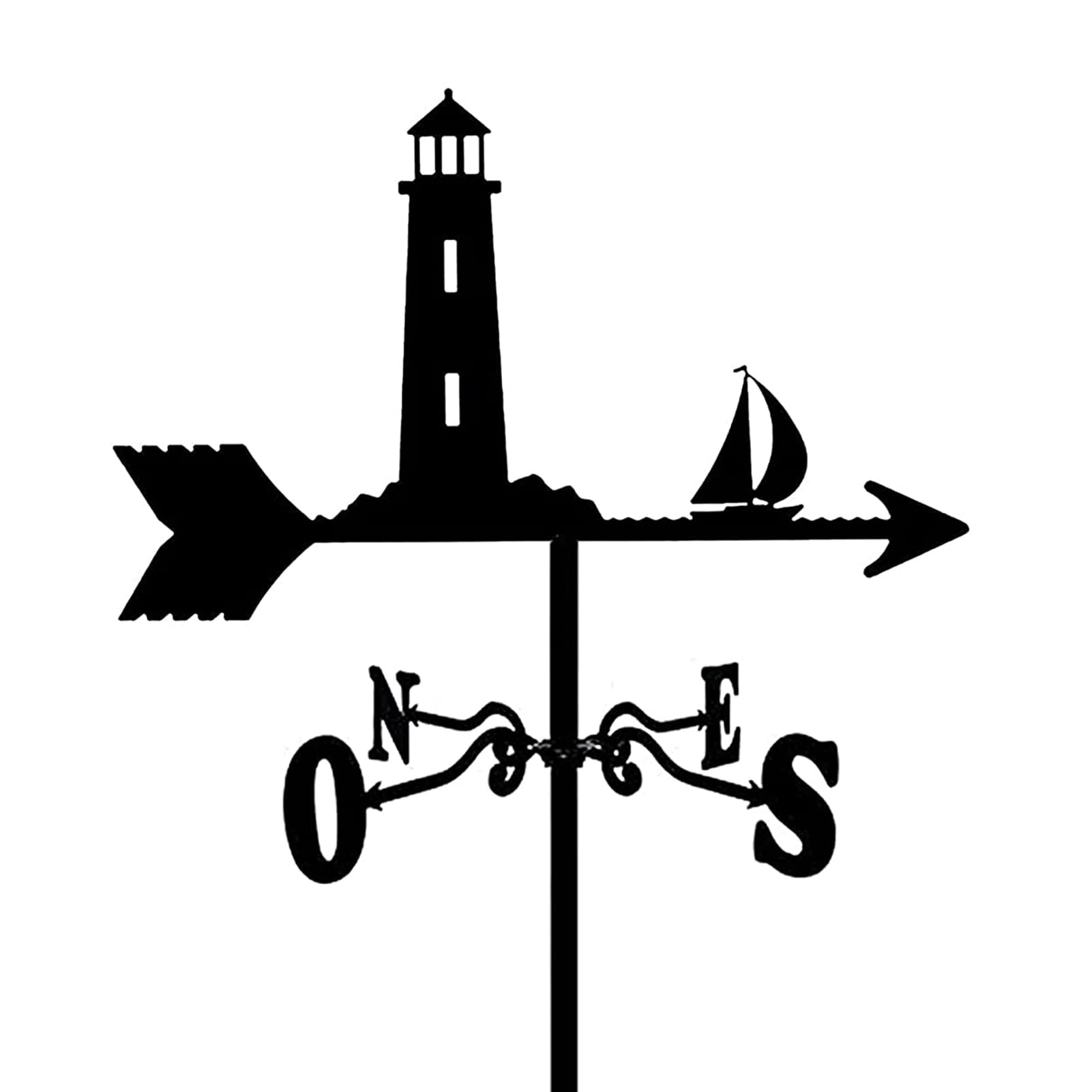 TAXXII Lighthouse Metal Weathervane Vintage Wind Vane For Yard Direction Indicator for Outdoor Garden Roof Paddock Decoration