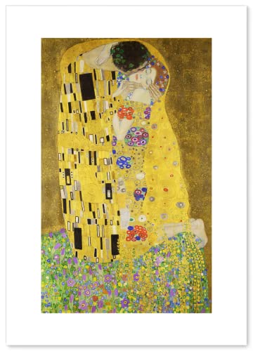 ポスター (クリムト 接吻 キス) A4サイズ 絵画 (日本製) インテリア アートポスター 壁紙 名画 (白有)（Amazon）