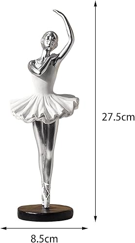 Miniatura 2 de Estatuas de bailarina, estatuillas de resina, figura de niña, escultura de bailarina de ballet para mesa de comedor, estantería, dormitorio,