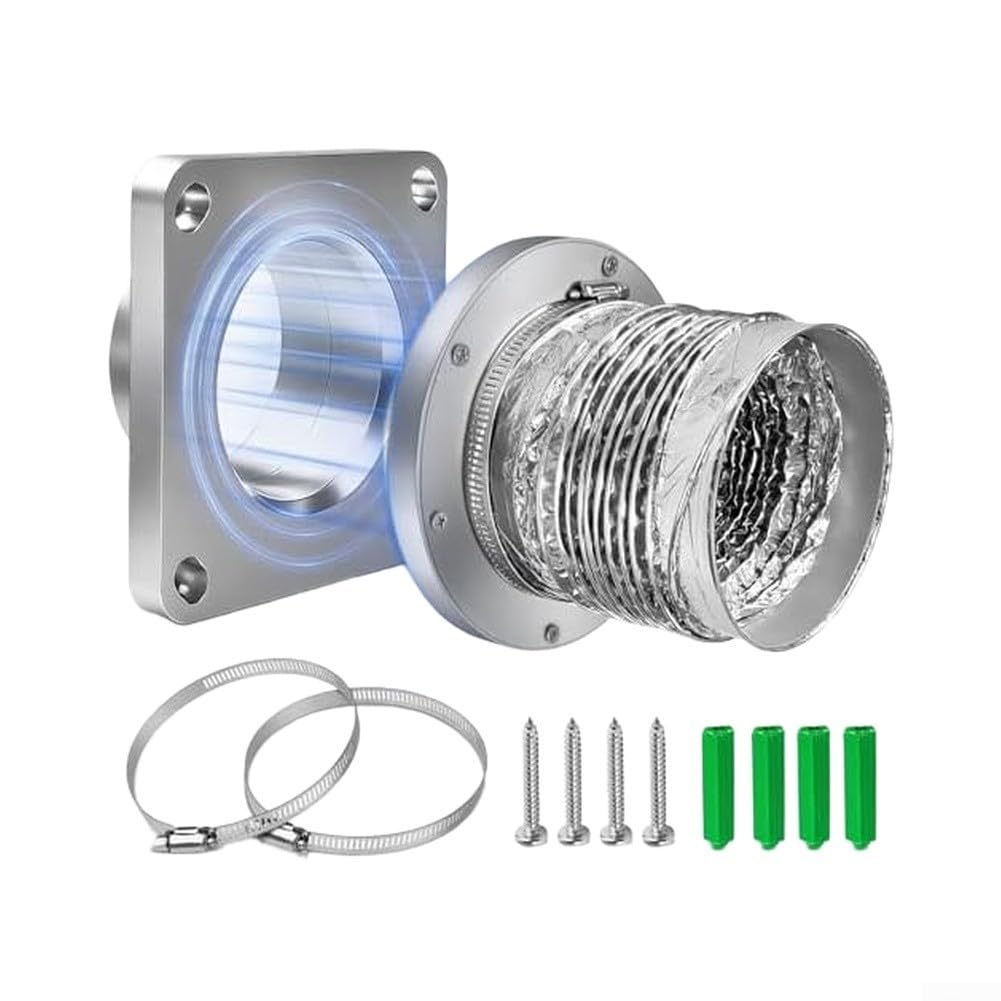 EasyByMall Magnetischer Trockneranschluss 4 Zoll mit Schlauch Luftdicht