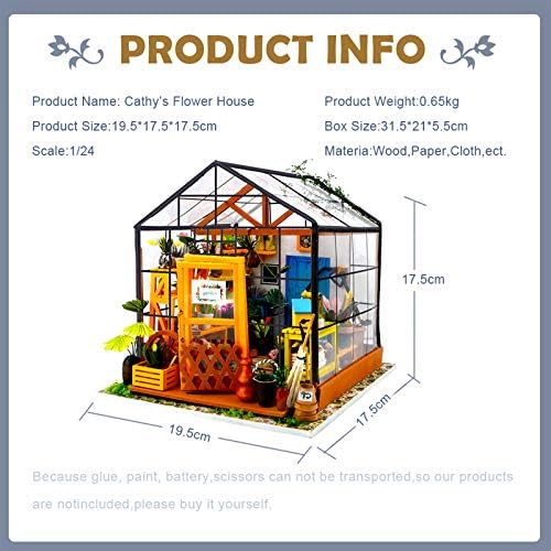 DIY Dollhouse Miniature Kit with Furniture, 3D Wooden Miniature House with , Miniature Dolls House kit (DG104)
