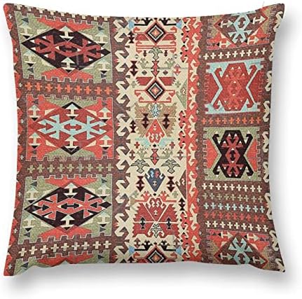 Keebik Turkish Fantasy Magic Carpet Print Throw Pillow Cover Velvet 18x18 Inch Vintage Pillow Cases Square for Home Decor Bedroom Sofa Living Room Cushion Outdoor