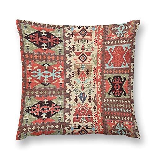 Keebik Turkish Fantasy Magic Carpet Print Throw Pillow Cover Velvet 18X18 Inch Vintage Pillow Cases Square For Home Decor Bedroom Sofa Living Room Cushion Outdoor #TOP2