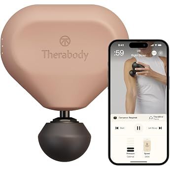Theragun Mini von Therabody 3. Generation   Ultratragbare Massagepistole und Reisezubeh r f r schnelle effektive Schmerz- und Verspannungen  berall   Rose