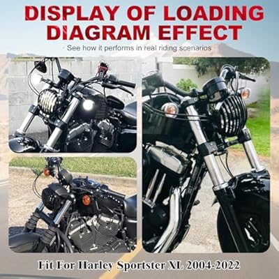 Motorcycle 5.75 Headlight Grill Cover Fit For Harley Sportster XL883 XL1200 Iron 883 48 Super Low Custom XL1200C Models Roadster Custom Nightster 2004-2022
