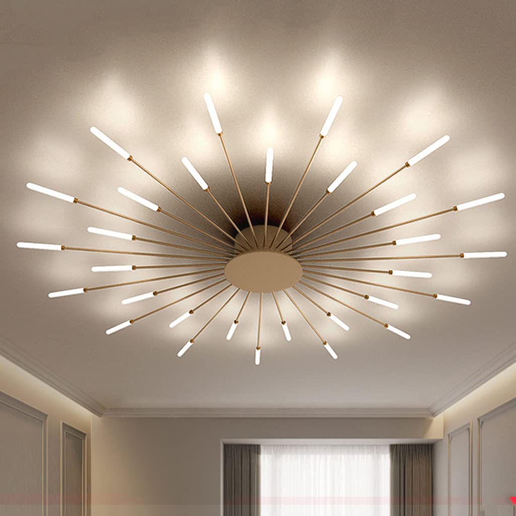 LYMSXAZOU Modern Ceiling Light LED Lamp Fireworks Design Chandelier Creativity Bedroom Living Room Wall Reception Hall Office Children's Indoor Lighting Decorative Lights (Gold,30 Heads)