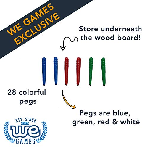 We Games Cribbage Board Game Set, Travel Cribbage With Card Storage And Plastic Pegs, Unique 4 Track Board, Classic Wooden Board Game, Coffee Table Board Games For Families #TOP6