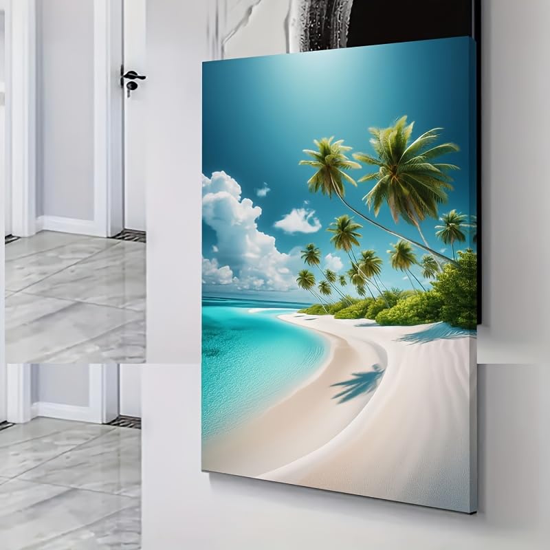 Tableau sur toile plage paradisiaque 70 x 90 cm impression HD - 3