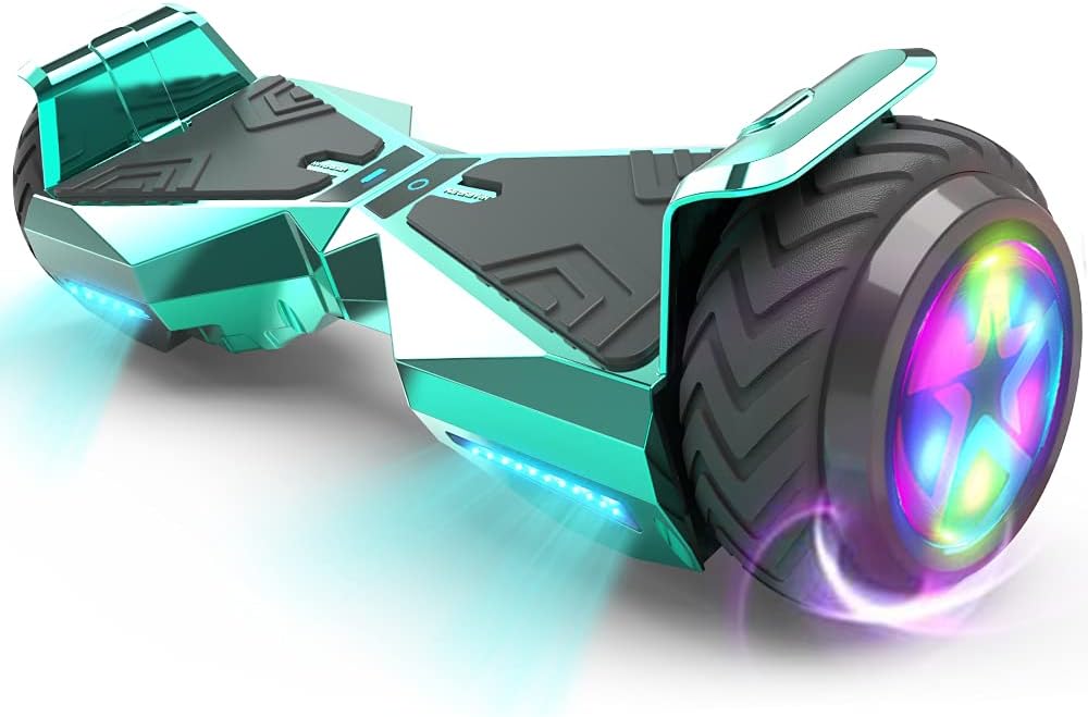 HOVERSTAR Hoverboard HS 2.0v Chrome Color Bluetooth Flash Wheel with LED Light Self Balancing Wheel Electric Scooter (Chrome Blue)