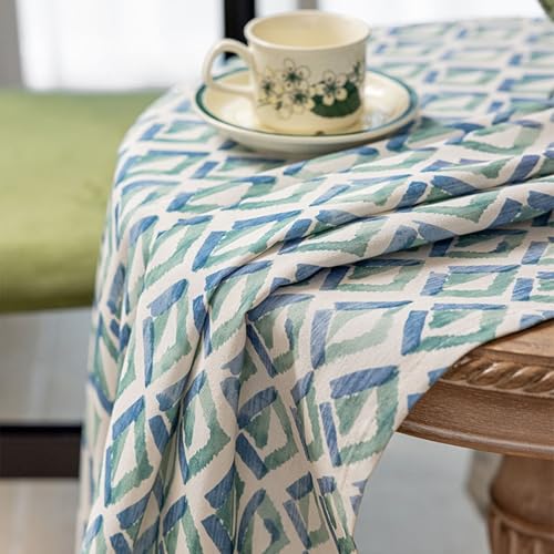Nappe rectangulaire anti-taches imperméable pour table de cuisine losange