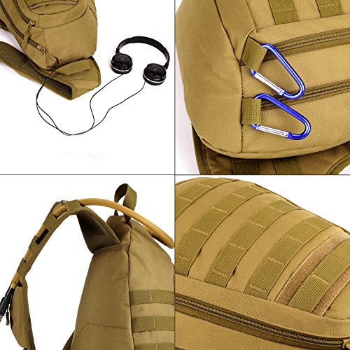 Arcenciel Tactical Sling Pack Military Molle Chest Crossbody Shoulder Bags Motorcycle Bicycle Assault Range Diaper Day Backpack (Black) #TOP6