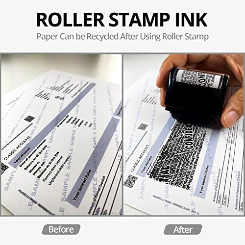 Identity Theft Protection Roller Stamp Mini Roller Ink Set Home Security Replaces Black Pens Marker Pens & Paper Shredders To Cover Confidential Information Confidential Ink Office Supplies Pack Of 10