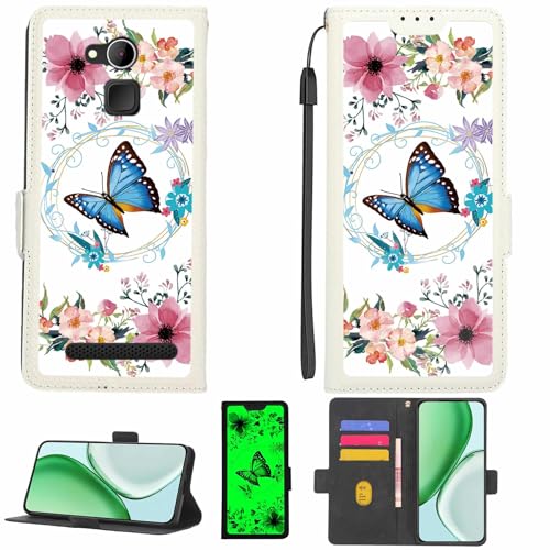 Kinetijy Case Compatible for Majestic Jack Phone Case Flip Cover [with Tempered Glass Screen Protector][RFID Blocking][Luminous Effect] LPT-LHD